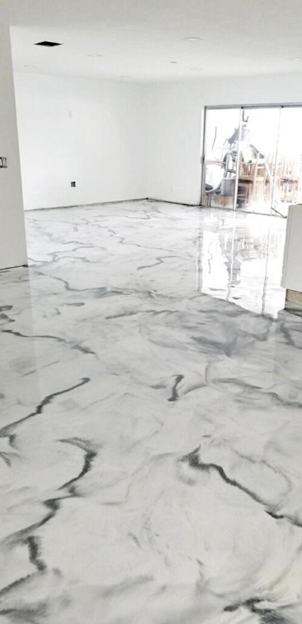 Marble-look epoxy floor