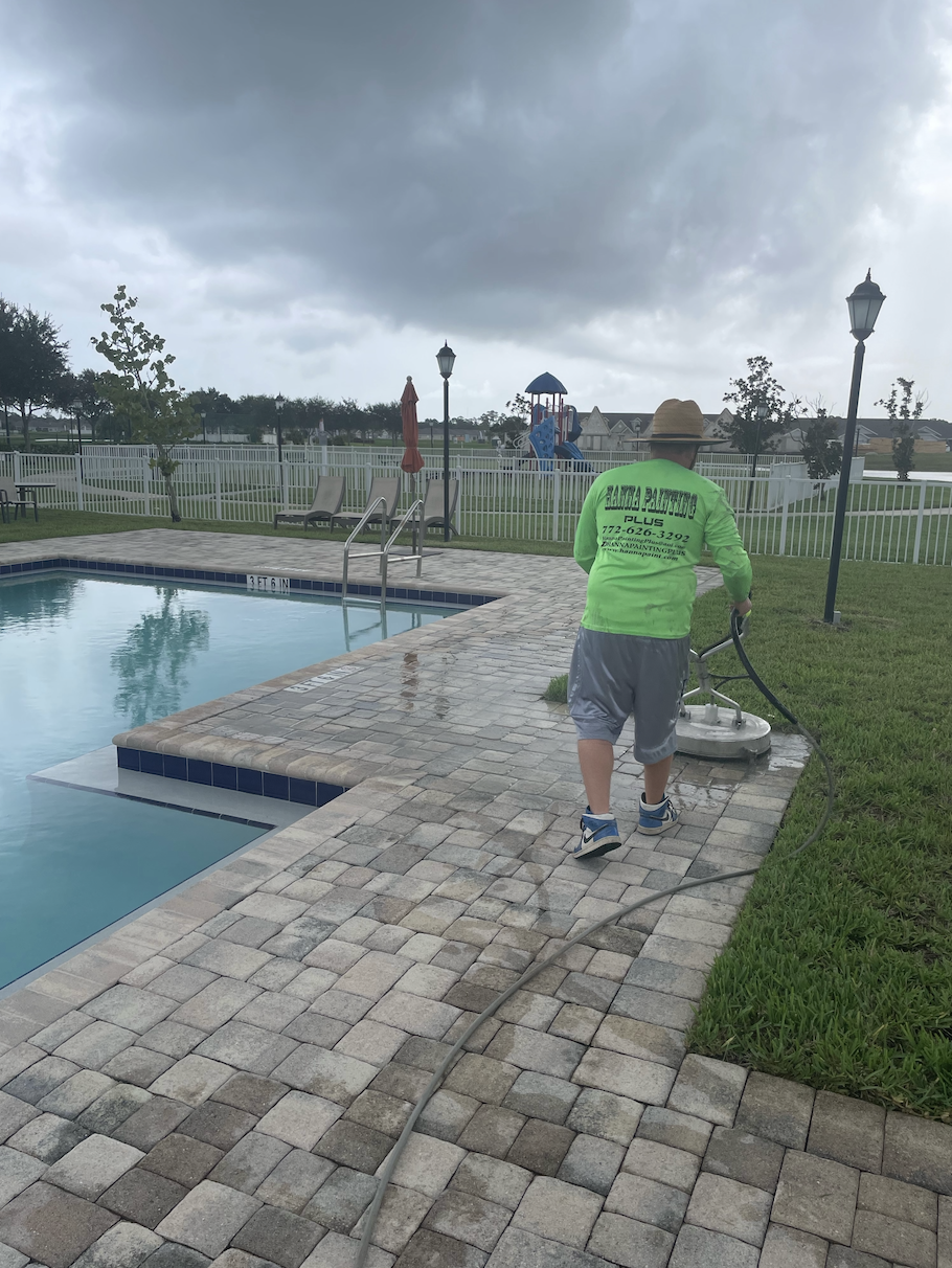 Pool deck cleaning