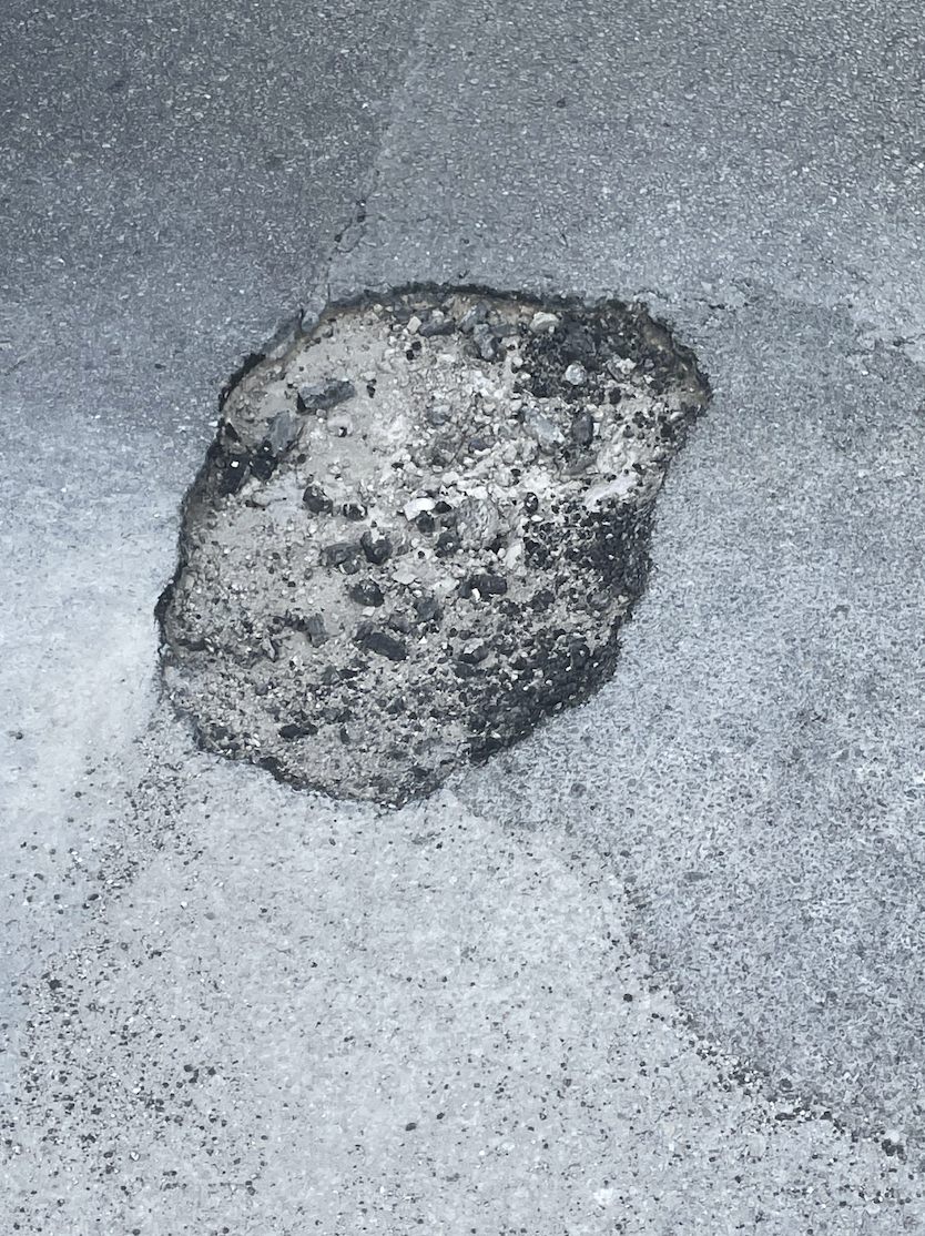Pothole before repair