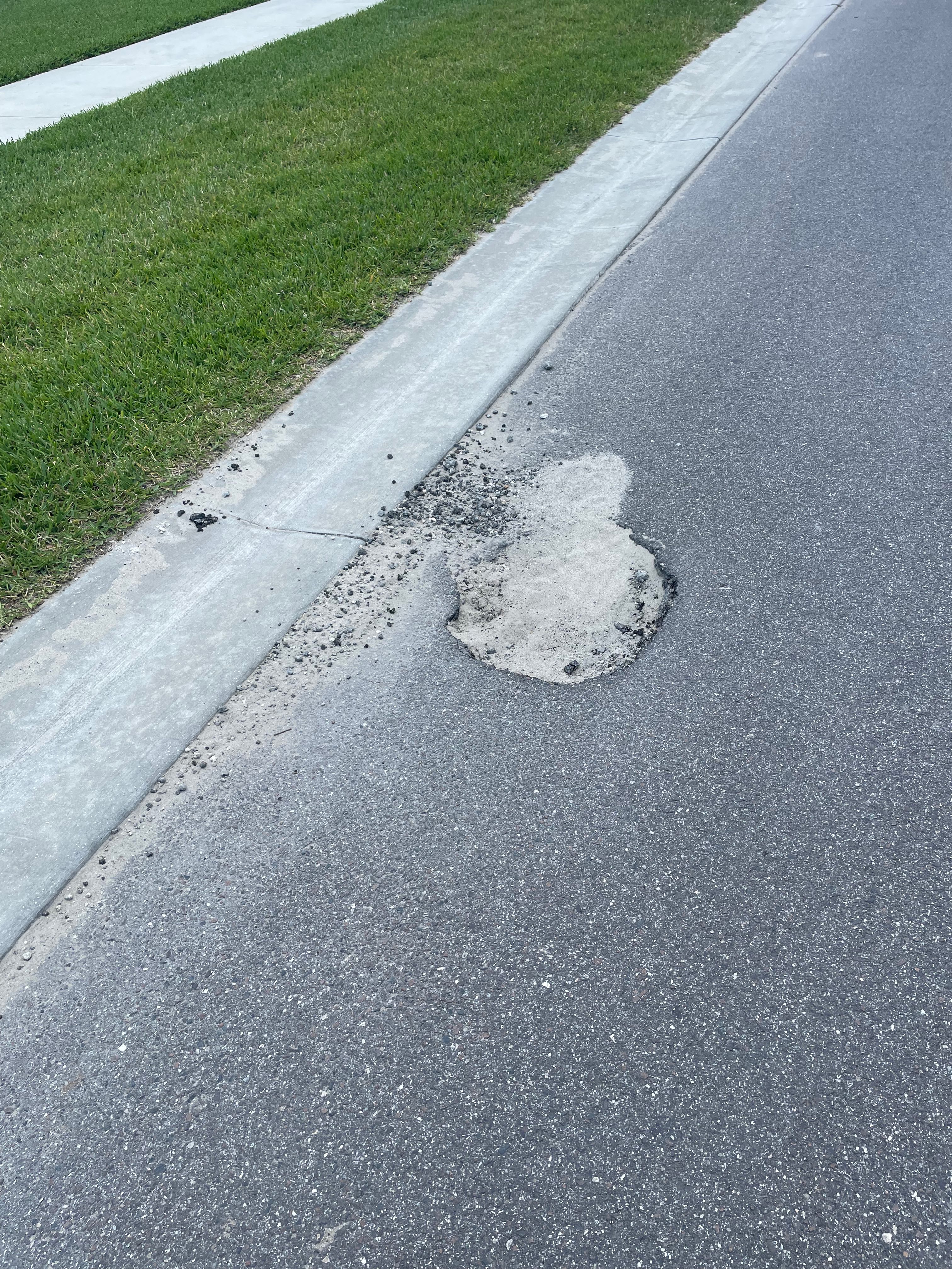 Completed asphalt repair