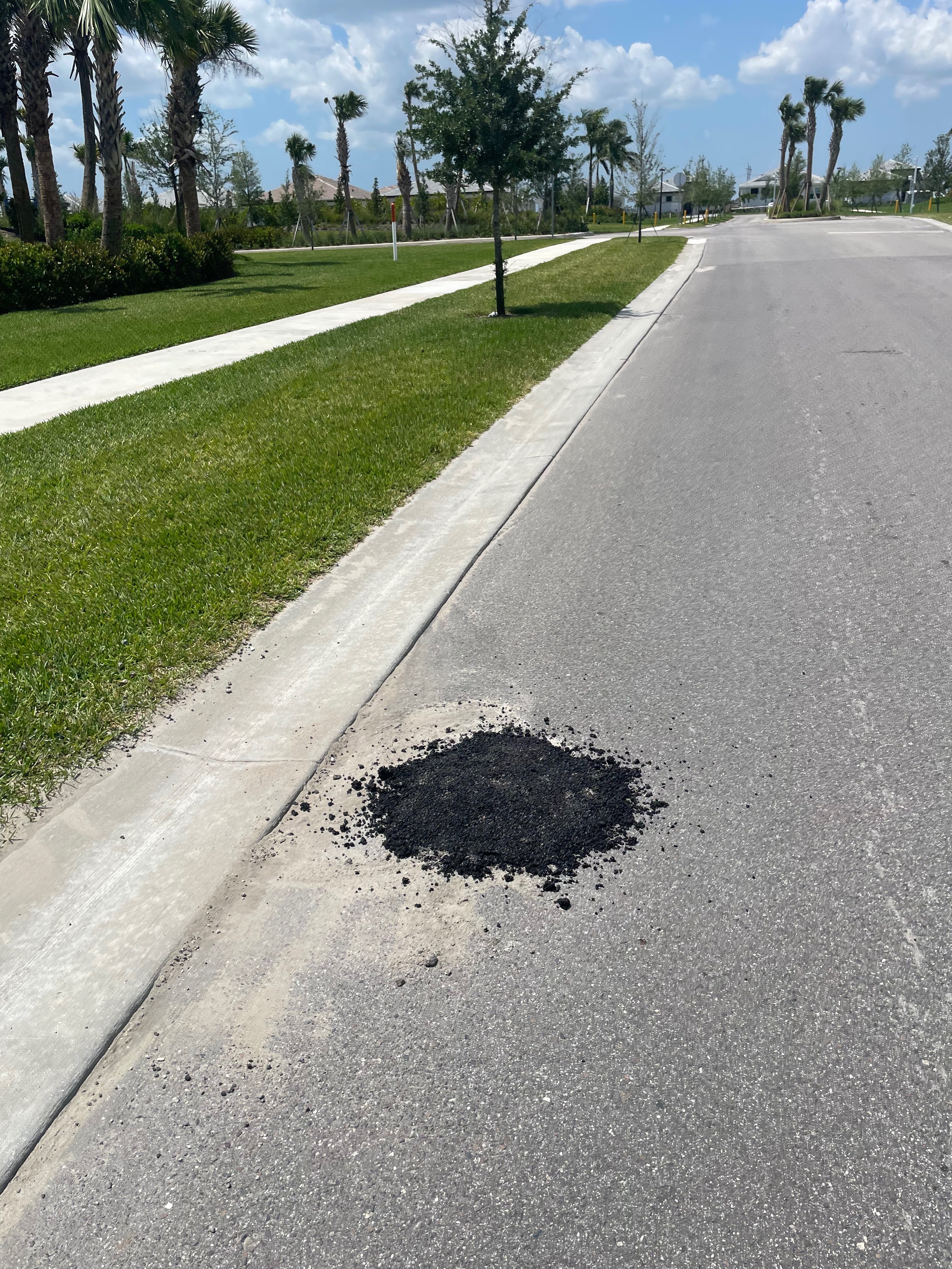Fresh pothole repair
