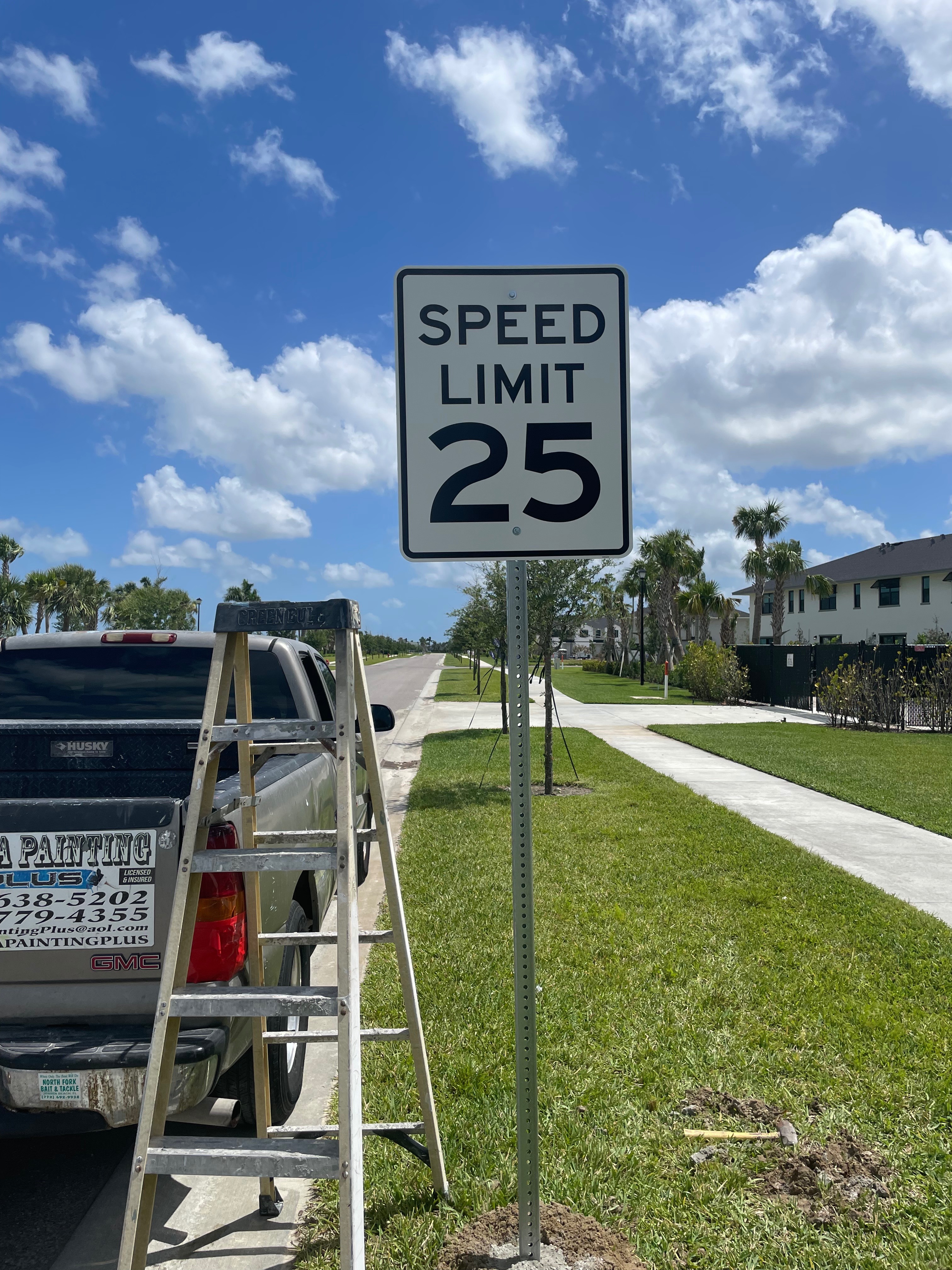 Speed limit sign installation