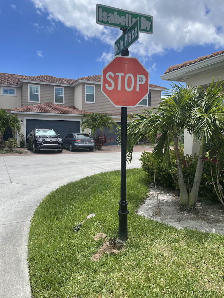 Stop sign installation